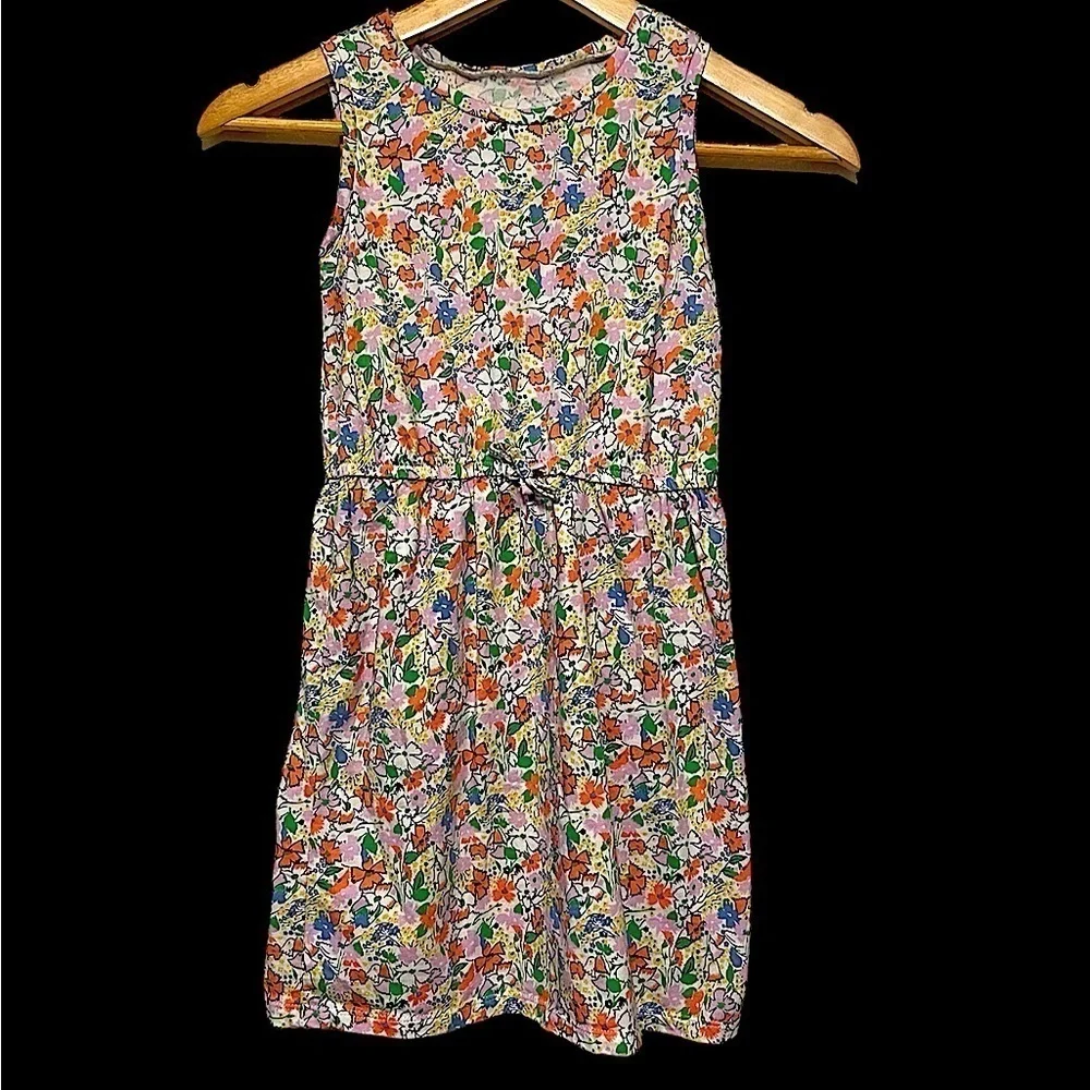 GAP girls floral summer dress sleeveless fit and flare sun dress 100% cotton